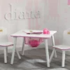 Delta Children Table & Chair Sets Princess Crown Kids Chair Set And Table, White/Pink