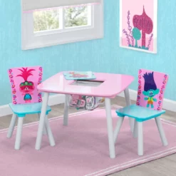 Delta Children Trolls World Tour Table And Chair Set With Storage