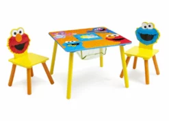 Delta Children Sesame Street Puzzle Table & Chair Set With Storage Table & Chair Sets