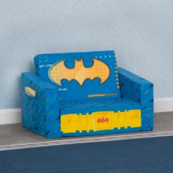 Delta Children Batman Cozee Flip-Out Chair - 2-in-1 Convertible Chair To Lounger For Kids