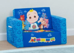 Delta Children Kids’ Chairs CoComelon Cozee Flip-Out Chair - 2-in-1 Convertible Sofa To Lounger For Kids