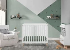 Delta Children Baby Cribs Essex Convertible Mini Baby Crib With 2.75-Inch Mattress