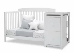Delta Children Baby Cribs Mason Convertible 6-in-1 Crib And Changer