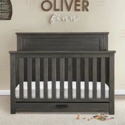 Simmons Kids Caden 6-in-1 Convertible Crib With Trundle Drawer Baby Cribs