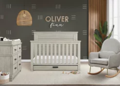 Simmons Kids Caden 6-in-1 Convertible Crib With Trundle Drawer Baby Cribs