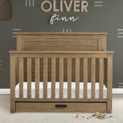 Simmons Kids Caden 6-in-1 Convertible Crib With Trundle Drawer Baby Cribs