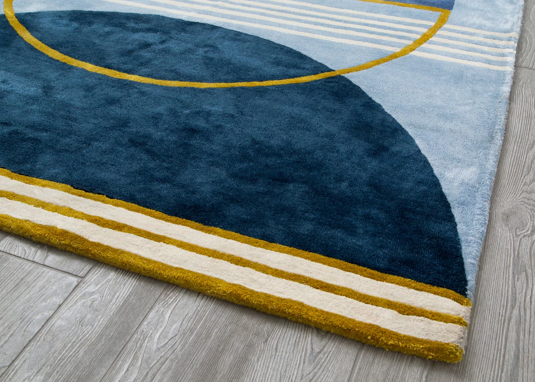 Delta Children Blue Abstract Hand-Tufted Area Rug 5x8 4 Delta Children Blue Abstract Hand-Tufted Area Rug 5x8