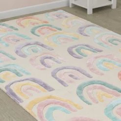 Delta Children Over The Rainbow Hand-Tufted Wool Blend Area Rug 5x8 Rugs