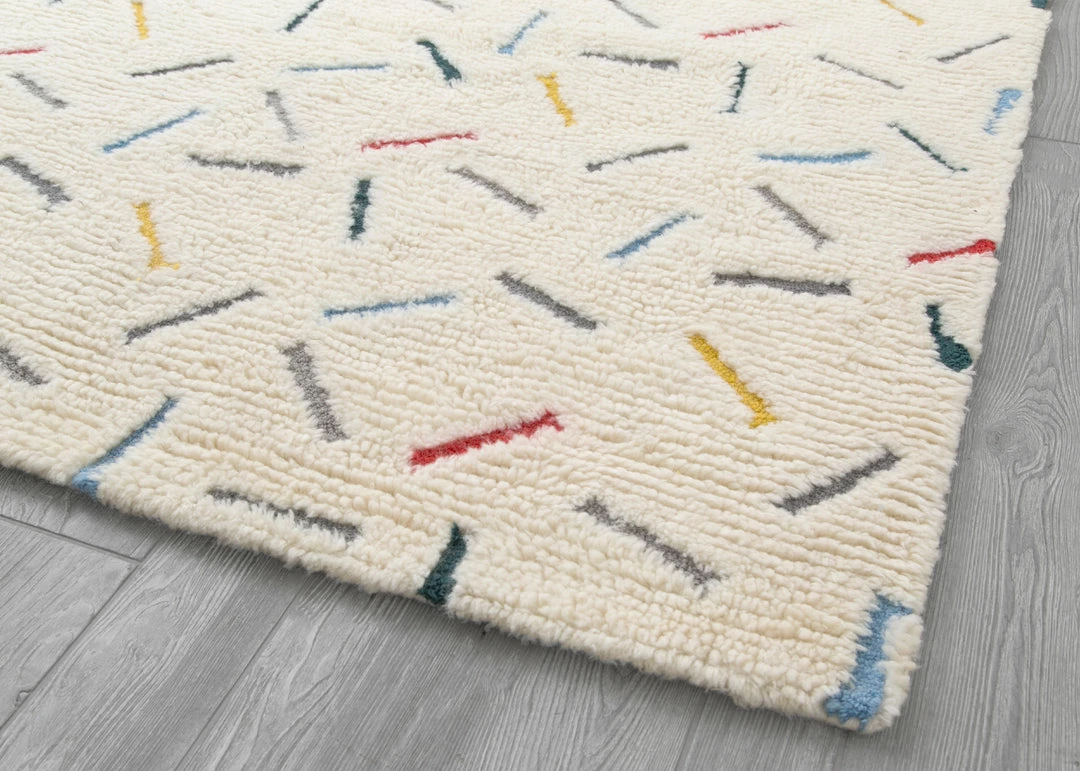 Delta Children Colored Sprinkles Hand-Tufted 100% Wool Area Rug 5x8