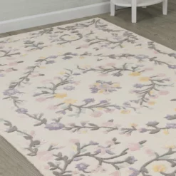Delta Children Floral Garden Hand-Tufted Wool Blend Area Rug 5x8