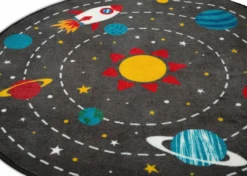 Delta Children Rugs Outer Space Round Area Rug For Kids, 39-Inch
