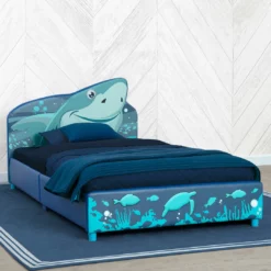 Delta Children Shark Upholstered Twin Bed