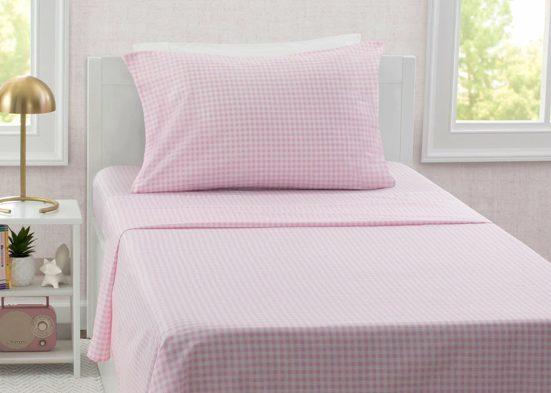Delta Children Pink Gingham 3-Piece Twin Sheet Set What's New 3 Delta Children Pink Gingham 3-Piece Twin Sheet Set What's New