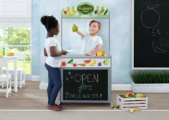 Delta Children Reversible 4-in-1 Pretend Play Center With Chalkboard & Storage What's New
