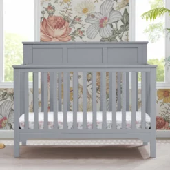 Delta Children Baby Cribs Sweet Beginnings Hart Flat Top 6-in-1 Convertible Crib