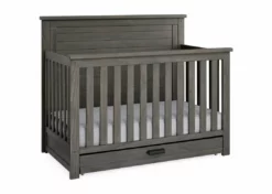 Simmons Kids Caden 6-in-1 Convertible Crib With Trundle Drawer Baby Cribs