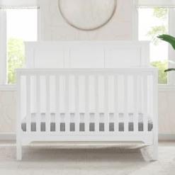 Delta Children Sweet Beginnings Sage Flat Top 6-in-1 Convertible Crib