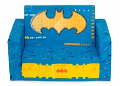 Delta Children Batman Cozee Flip-Out Chair - 2-in-1 Convertible Chair To Lounger For Kids