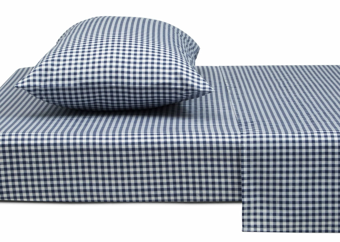 Delta Children Navy Gingham 3-Piece Twin Sheet Set 5 Delta Children Navy Gingham 3-Piece Twin Sheet Set