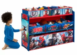 Delta Children Spider-Man Deluxe 9 Bin Design And Store Toy Organizer