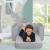 Delta Children Cozee Flip-Out Sherpa And Suede 2-in-1 Convertible Chair To Lounger For Kids Kids’ Chairs