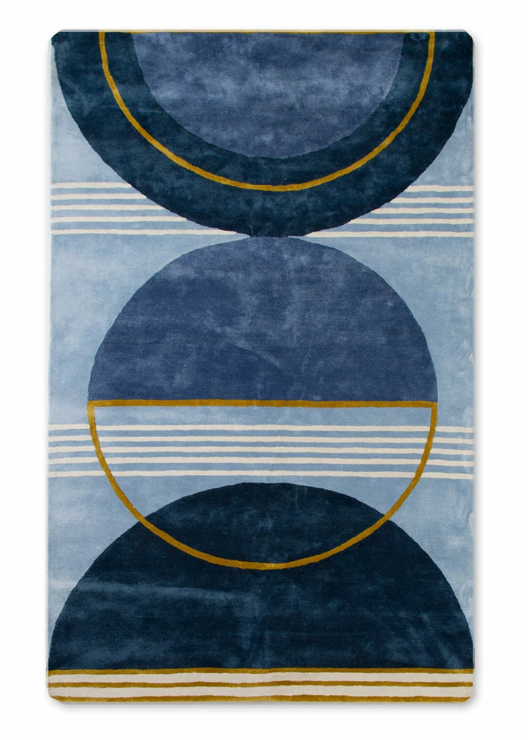 Delta Children Blue Abstract Hand-Tufted Area Rug 5x8 5 Delta Children Blue Abstract Hand-Tufted Area Rug 5x8