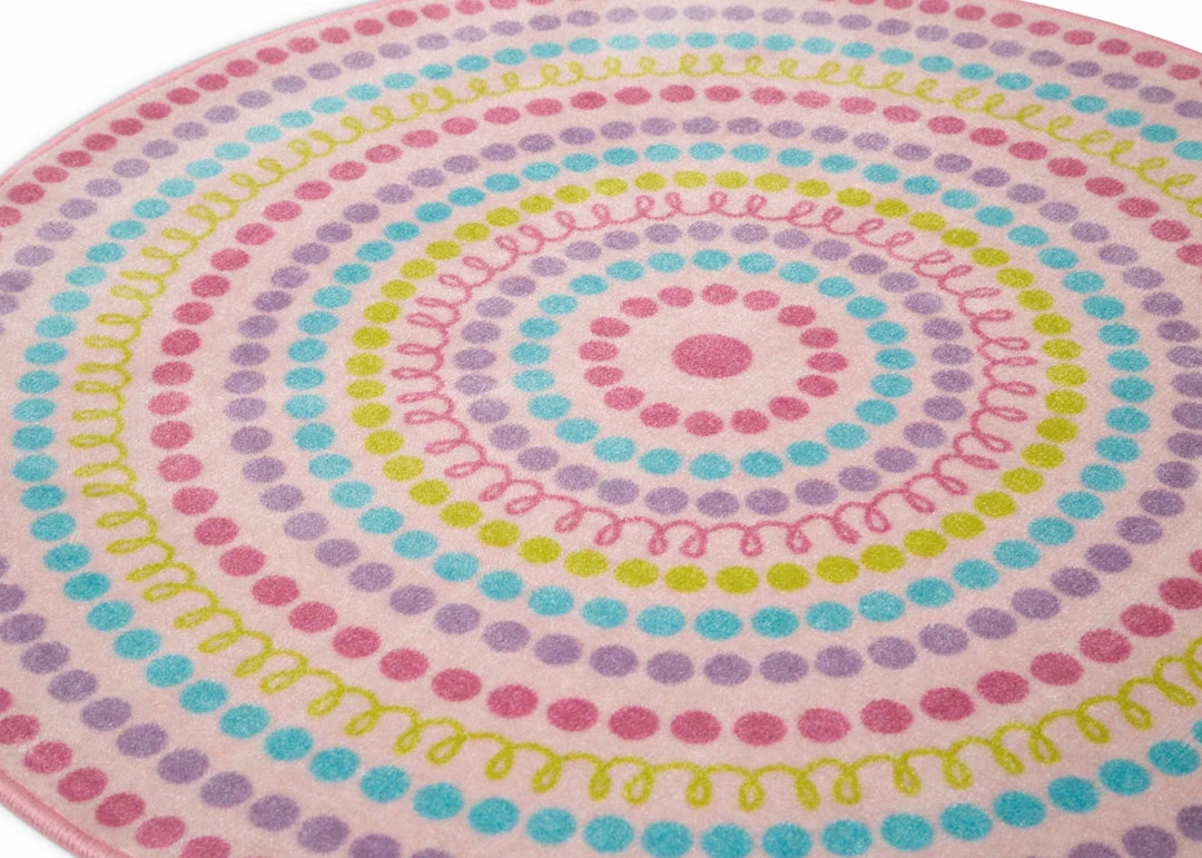 Delta Children Rainbow Dot Round Area Rug For Kids, 39-Inch Rugs 4 Delta Children Rainbow Dot Round Area Rug For Kids, 39-Inch Rugs