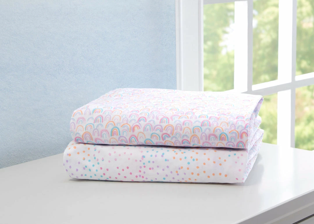 Delta Children Rainbow Confetti Fitted Crib Sheets - 2 Pack What's New 3 Delta Children Rainbow Confetti Fitted Crib Sheets - 2 Pack What's New