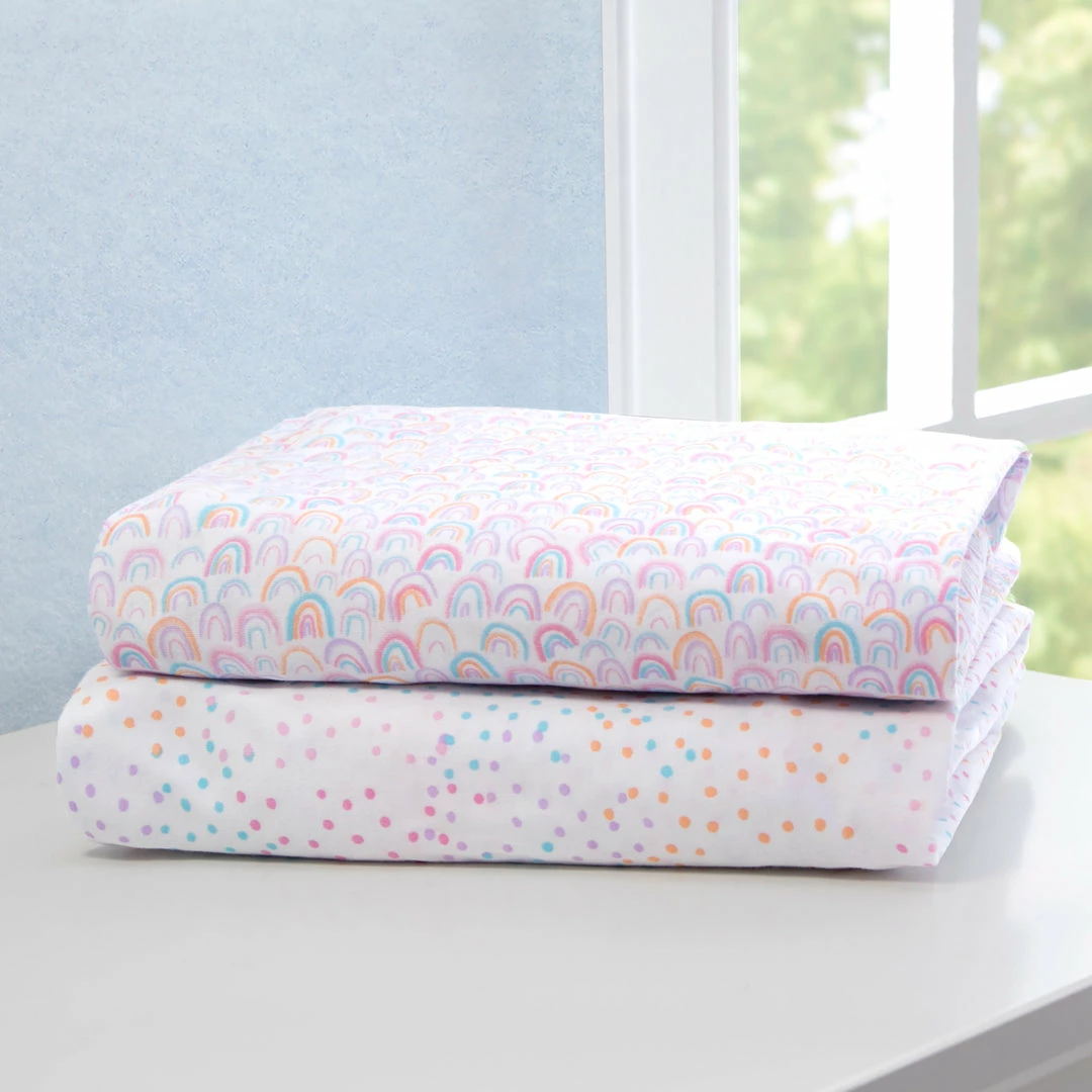 Delta Children Rainbow Confetti Fitted Crib Sheets - 2 Pack What's New 9 Delta Children Rainbow Confetti Fitted Crib Sheets - 2 Pack What's New