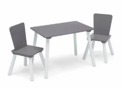 Delta Children 4-Piece Toddler Playroom Set – Includes Play Table And 6 Bin Toy Organizer With Reusable Vinyl Cling Stickers