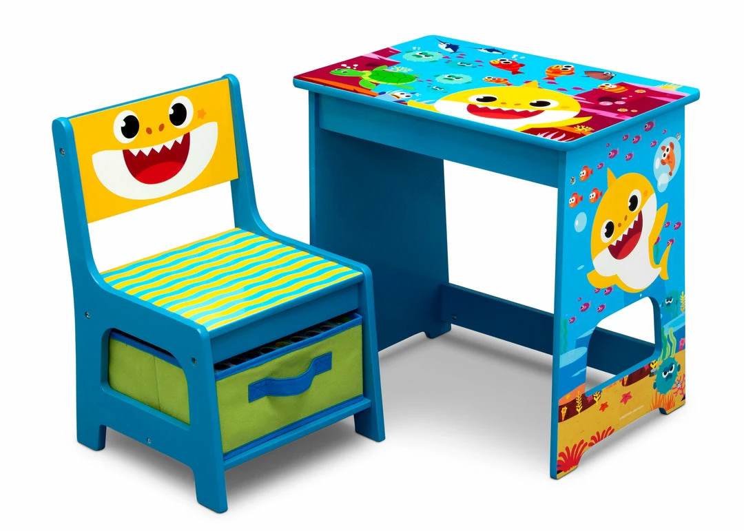 Delta Children Baby Shark Wood Art Desk And Chair Set With Dry Erase Top And Reusable Stickers Activity Desks 4 Delta Children Baby Shark Wood Art Desk And Chair Set With Dry Erase Top And Reusable Stickers Activity Desks