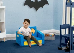 Delta Children Batman Cozee Flip-Out Chair - 2-in-1 Convertible Chair To Lounger For Kids