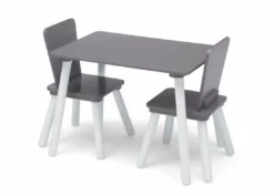 Delta Children 4-Piece Toddler Playroom Set – Includes Play Table And 6 Bin Toy Organizer With Reusable Vinyl Cling Stickers