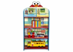 Delta Children Sesame Street Wooden Playhouse 4-Shelf Bookcase For Kids Sale