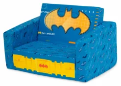 Delta Children Batman Cozee Flip-Out Chair - 2-in-1 Convertible Chair To Lounger For Kids