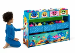 Delta Children Storage Baby Shark Deluxe 9 Bin Design And Store Toy Organizer