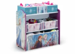 Delta Children Disney Frozen II 4-Piece Playroom Solution – Set Includes Table And 2 Chairs And 6-Bin Toy Organizer Table & Chair Sets