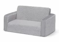 Delta Children Cozee Flip-Out Sherpa And Suede 2-in-1 Convertible Sofa To Lounger For Kids What's New