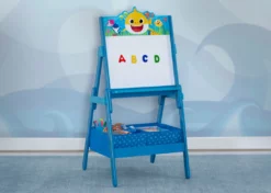 Delta Children Baby Shark Wooden Activity Easel With Storage