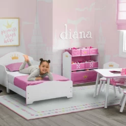 Delta Children Pearl Dot Rectangle Area Rug For Kids, 53-Inch X 59-Inch