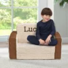Delta Children Personalized Cozee Flip-Out Sherpa And Faux Leather 2-in-1 Convertible Chair To Lounger For Kids Personalization