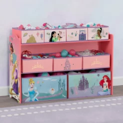 Delta Children Princess Deluxe 9 Bin Design And Store Toy Organizer Storage