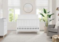 Delta Children Sweet Beginnings Sage Flat Top 6-in-1 Convertible Crib