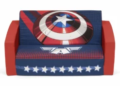 Delta Children Avengers Cozee Flip-Out Sofa - 2-in-1 Convertible Sofa To Lounger For Kids