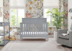 Delta Children Baby Cribs Sweet Beginnings Hart Flat Top 6-in-1 Convertible Crib