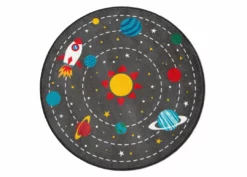 Delta Children Rugs Outer Space Round Area Rug For Kids, 39-Inch