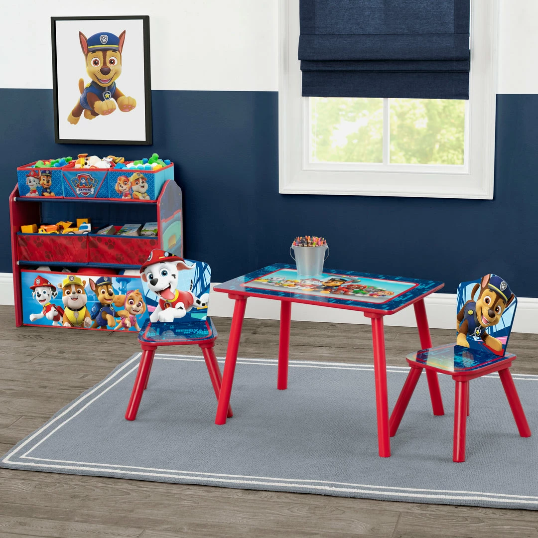 Delta Children Nick Jr. PAW Patrol 4-Piece Playroom Solution – Set Includes Table And 2 Chairs And 6-Bin Toy Organizer 3 Delta Children Nick Jr. PAW Patrol 4-Piece Playroom Solution – Set Includes Table And 2 Chairs And 6-Bin Toy Organizer