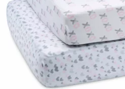 Delta Children What's New Hearts N Kisses Fitted Crib Sheets - 2 Pack