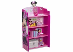 Delta Children Minnie Mouse Wooden Playhouse 4-Shelf Bookcase For Kids