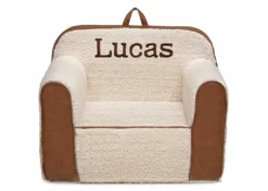 Delta Children Personalized Cozee Sherpa And Faux Leather Chair For Kids